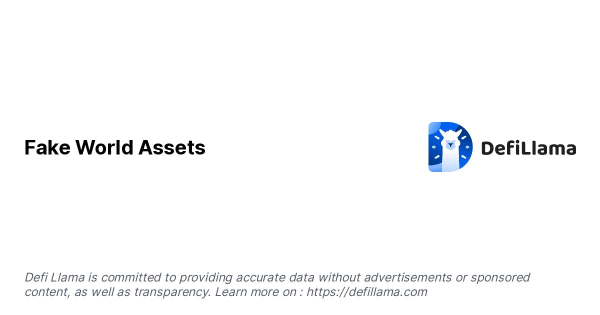 Fake World Assets TVL, Fees, Revenue & Volume