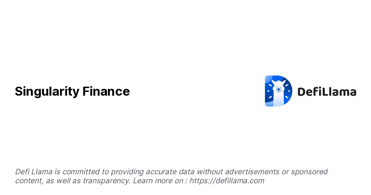 Singularity Finance Protocol TVL Stats & Charts - DefiLlama